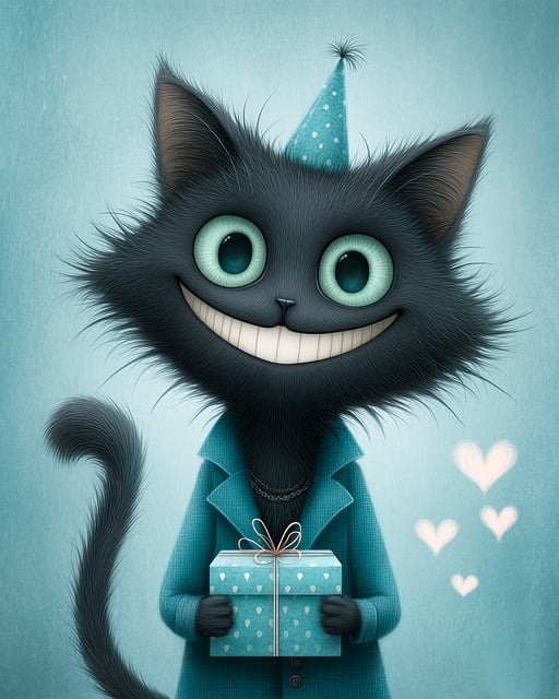 Free ai generated cat grinning cat illustration