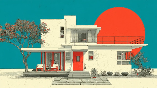 Free house modern architecture illustration