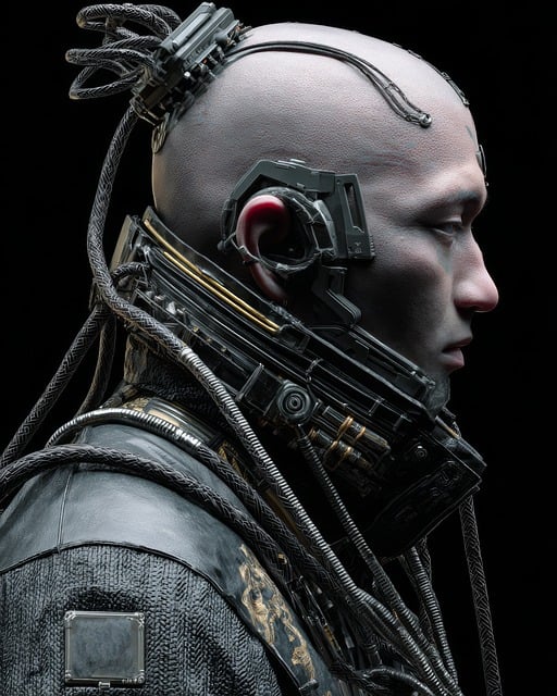 Free rendered concept art cyborg illustration