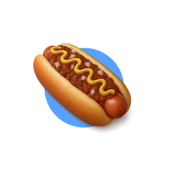 Ilustrácia Hotdogu, 3D Render Jedla