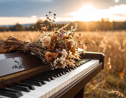 Free Piano Bouquet illustration and picture