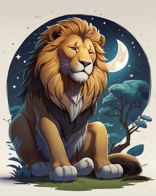 Free Cartoon Lion Majestic Lion illustration and picture