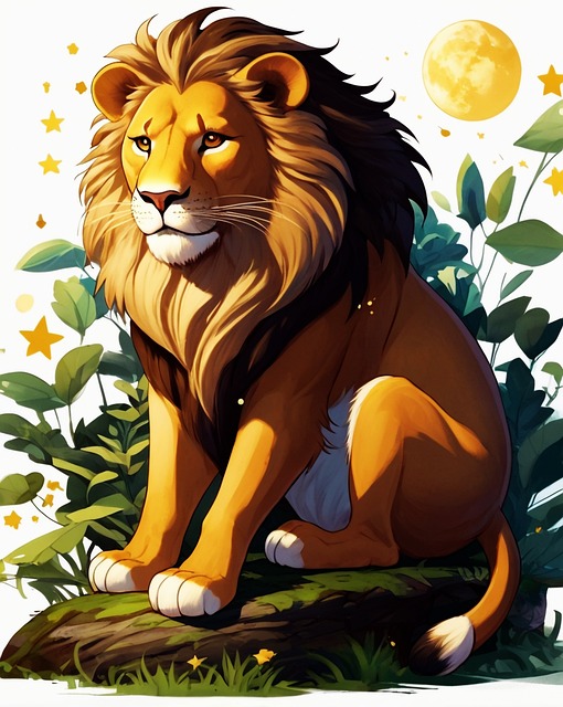 Free Cartoon Lion Majestic Lion illustration and picture