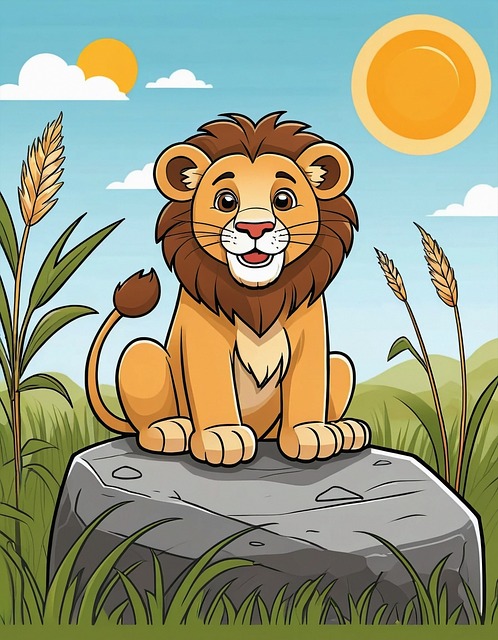 Free Cute Lion Cartoon Lion illustration and picture