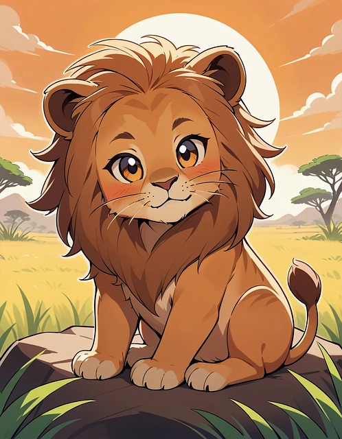 Free Baby Lion Cartoon Lion illustration and picture