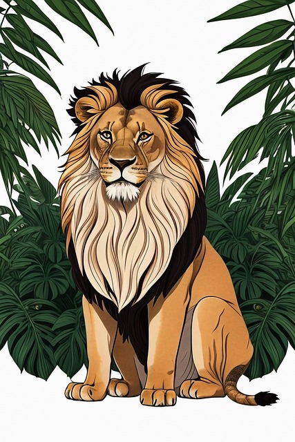 Free Cartoon Lion Jungle Animal illustration and picture