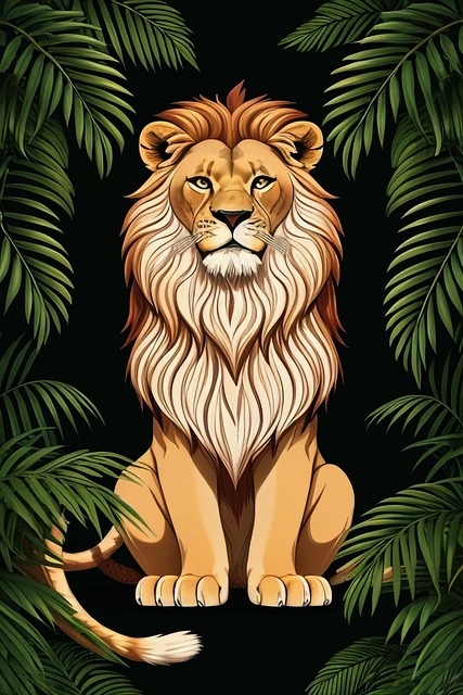 Free Cartoon Lion Jungle Animal illustration and picture