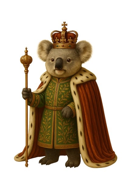 Free koala king royal animal vector