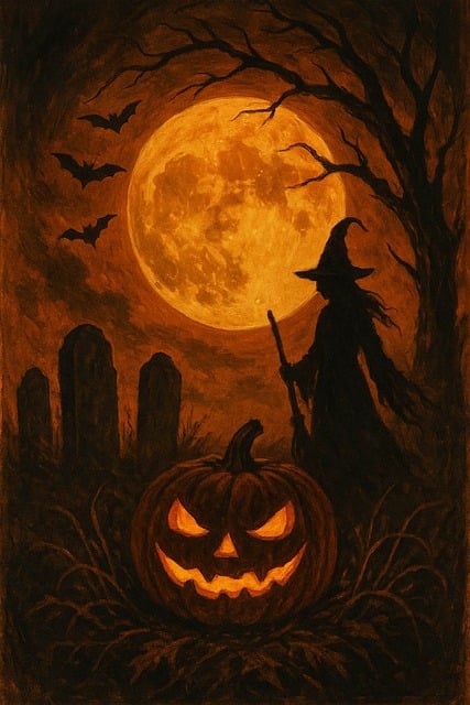 Free ai generated halloween coloring illustration