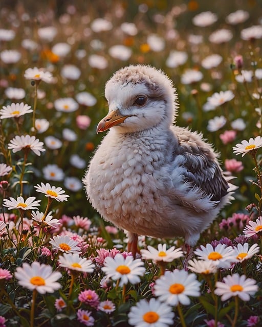 Free ai generated bird flowers illustration