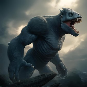 Mythologisch, Tier, Raubtier, Reptil