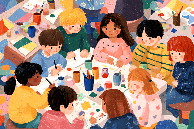 Free ai generated children painting illustration