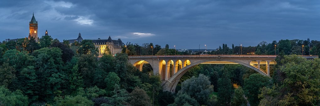 Luxemburgo, Arquitectura, Ciudad, Noche