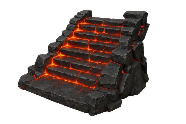 Free ai generated lava steps volcanic stairs illustration