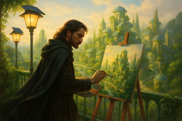 Free ai generated artist painting illustration