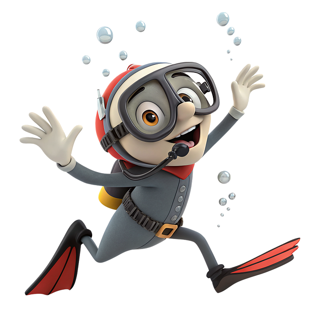 Free ai generated diver underwater illustration