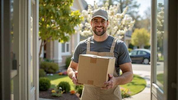Free Delivery Postman illustration and picture