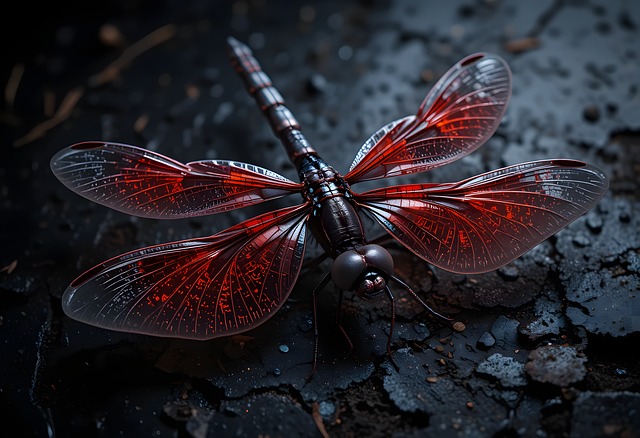 Free dragonfly insect at illustration