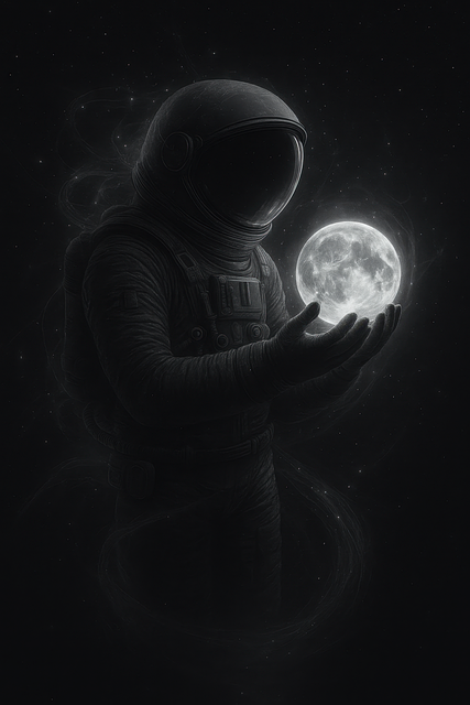 Free astronaut space art moon illustration