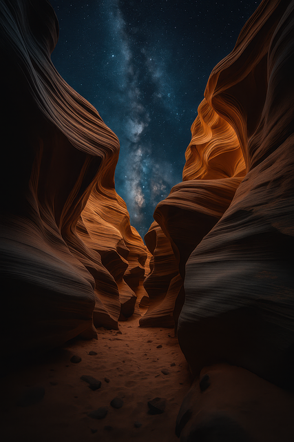 Milchstraße, Canyon-Nacht, Wüstenhimmel