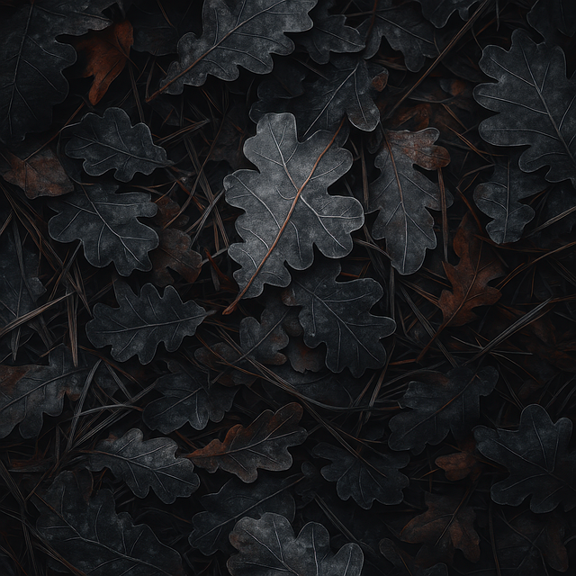 Free oak leaves autumn floor moody foliage illustration