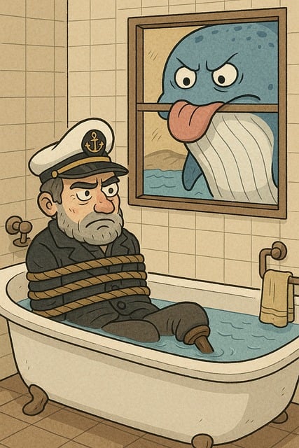 Free ai generated whale captain illustration