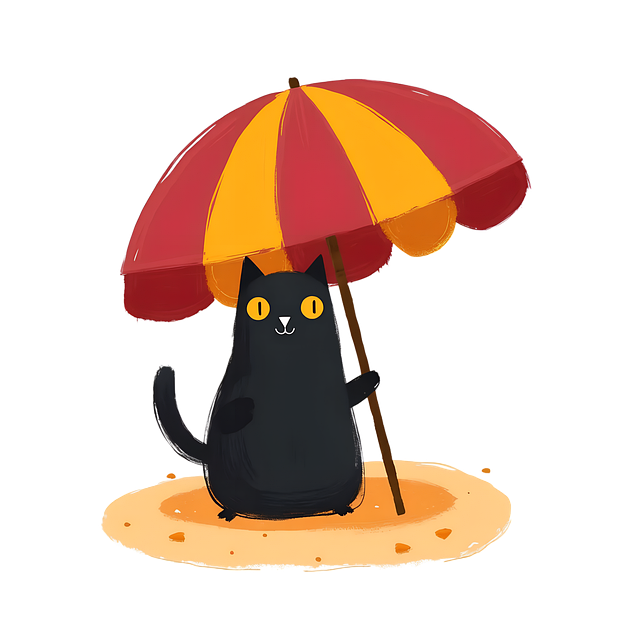 Free black cat animal cat illustration