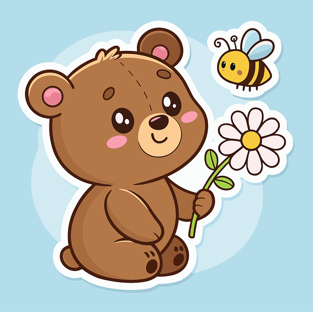 Free ai generated bear bee vector