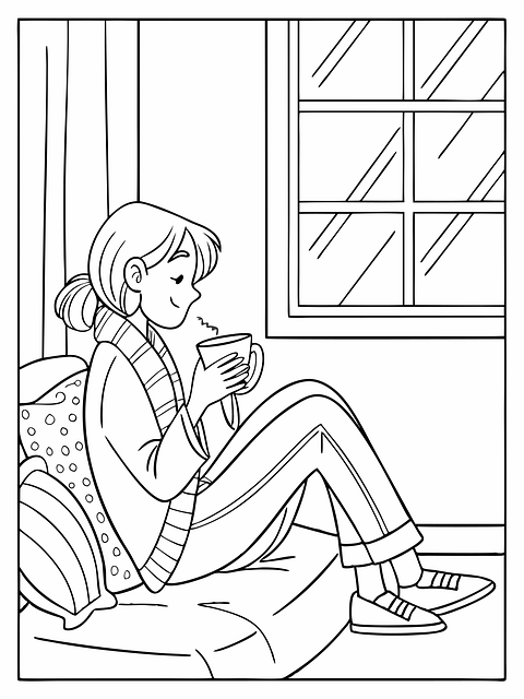Free ai generated cozy girl vector