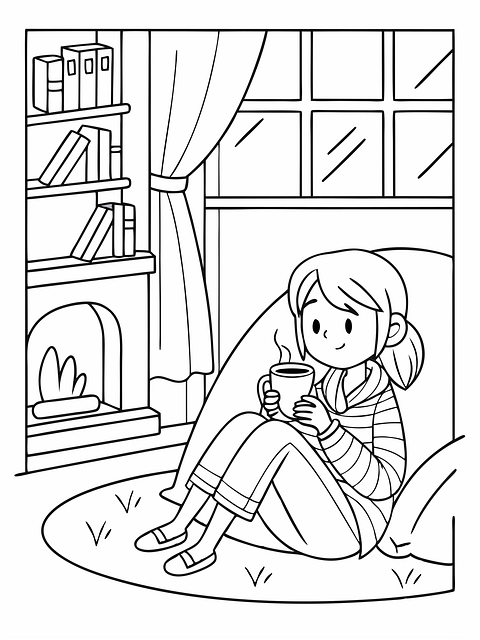 Free ai generated girl cozy vector