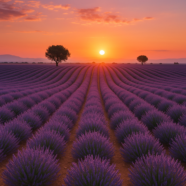 Free field country lavender illustration
