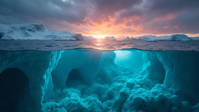 Free ai generated ice glacier illustration