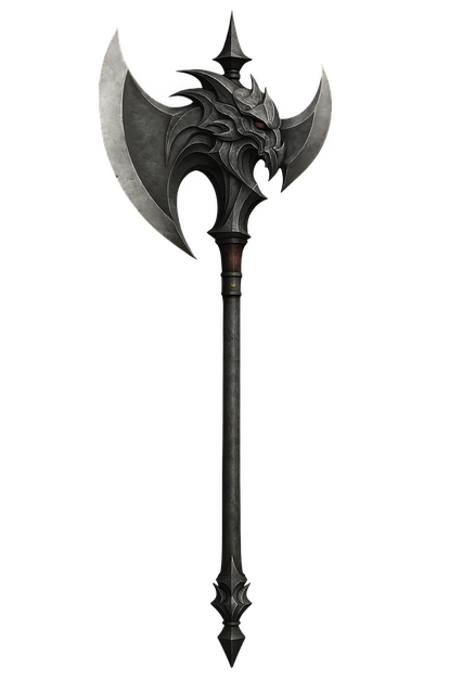 Free ai generated dragon axe fantasy axe illustration