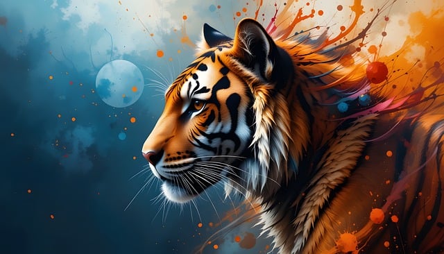 Free majestic tiger nature illustration