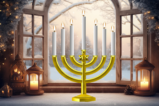 Free Menorah Hanukkah illustration and picture