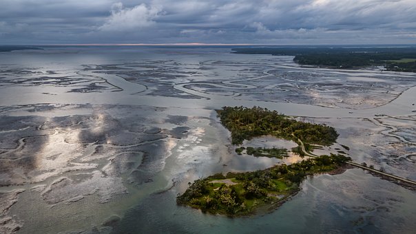 Ø, Højvande, Tidevand, Marsk, Å, Hav