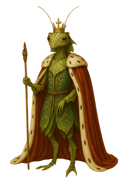 Free grasshopper king royal insect fantasy bug illustration