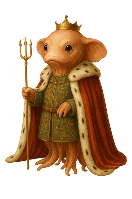 Free axolotl king royal axolotl fantasy animal vector