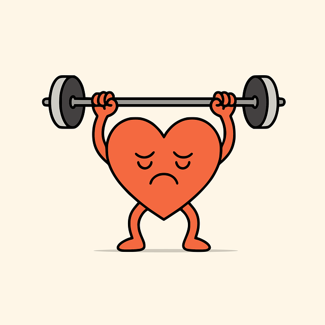 Free heart weights exercise vector