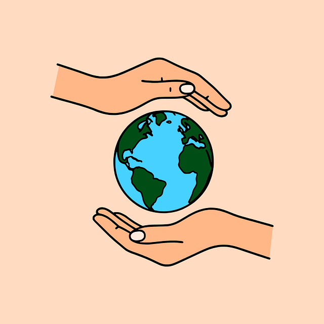 Free earth globe hands vector