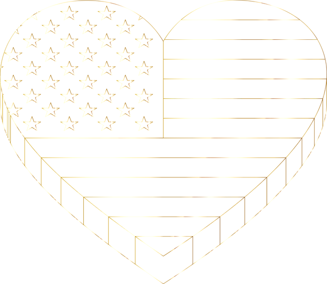 Amerika, Hart, Dol Zijn Op, Vlag, 3D