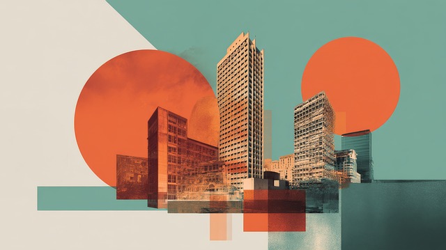 Free urban collage duotone illustration