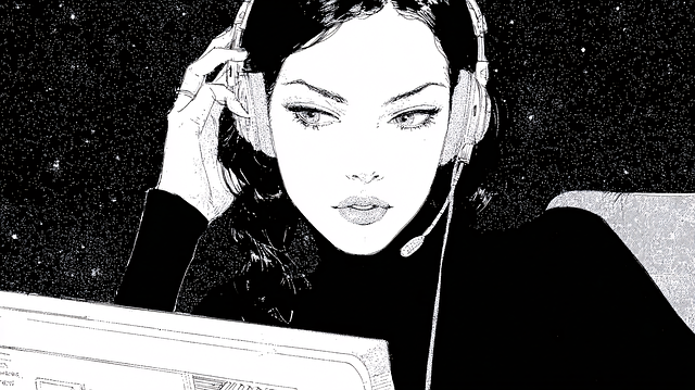 Free ai generated woman headphones illustration