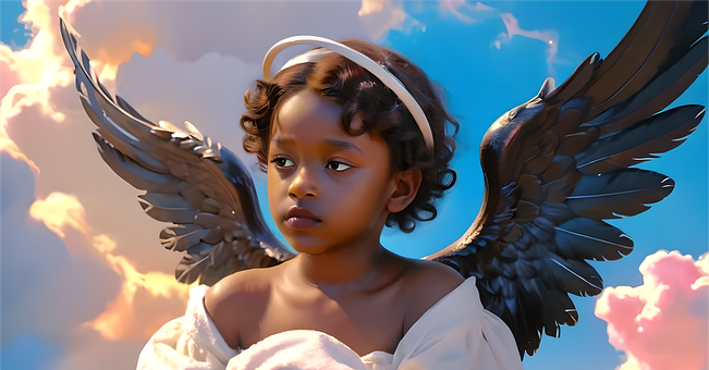 Free Angel Child Angel ai generated image and illustration
