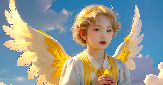 Free Angel Child Angel ai generated image and illustration
