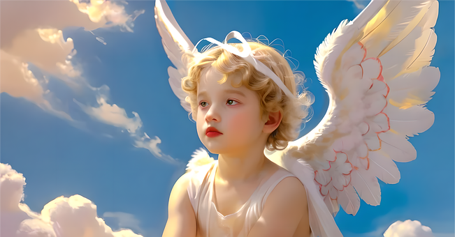 Free Angel Child Child ai generated image and illustration