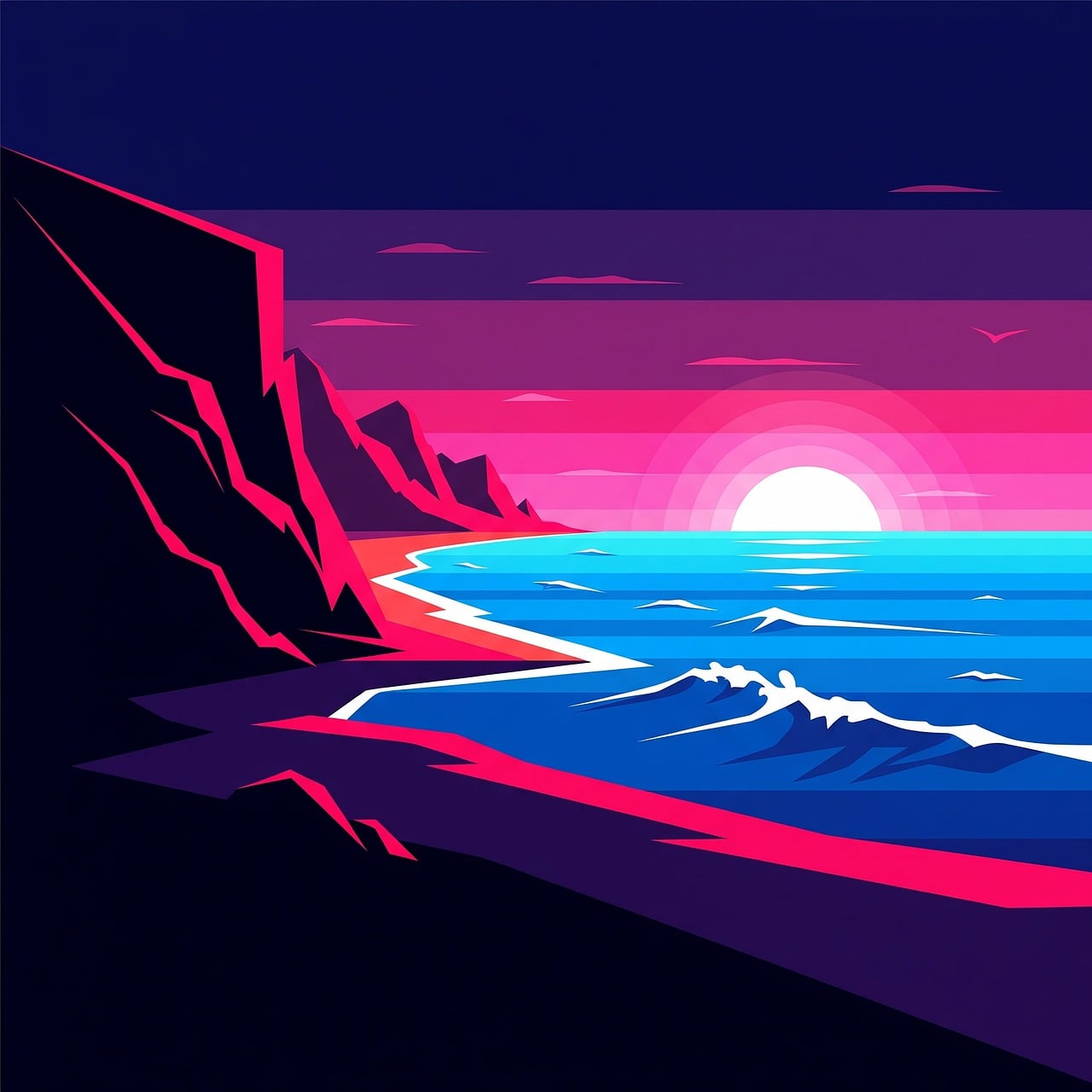 Download free HD stock image of Sunset Ocean Free sunset ocean sea illustration