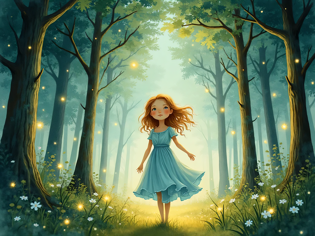 Free ai generated enchanted forest watercolor style illustration