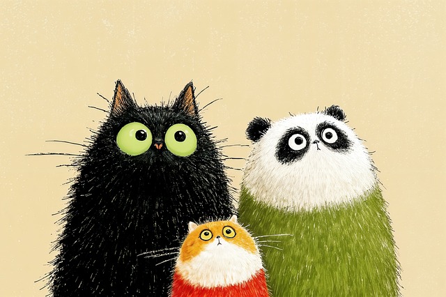 Free cats panda cartoon illustration