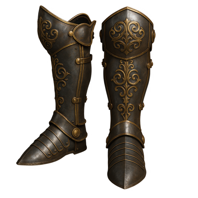 Free medieval armor fantasy greaves leg armor illustration